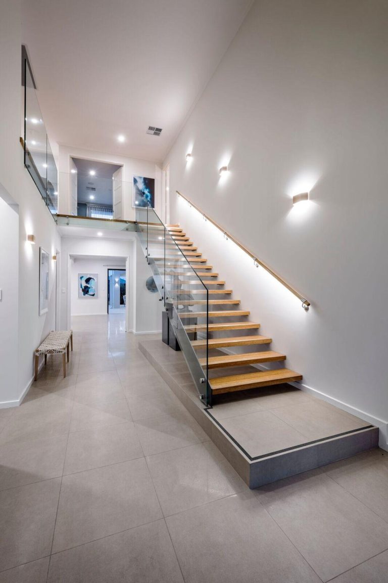 modern glass staircase